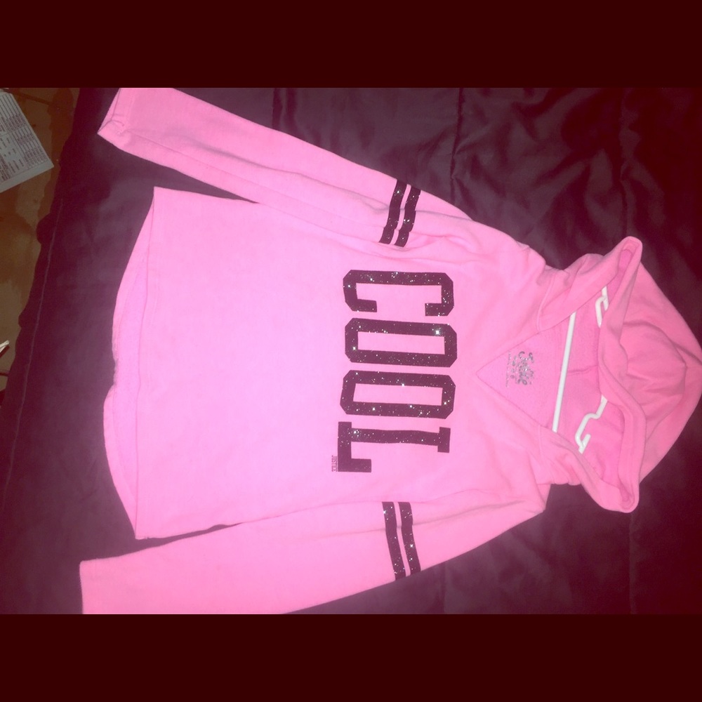 Pink and black sparkles hoodie